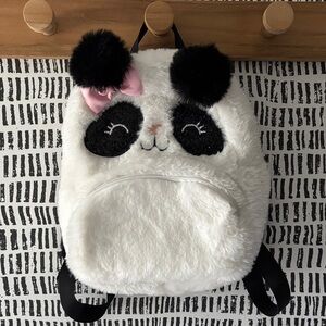 Claire's Panda Backpack with Pink Bow